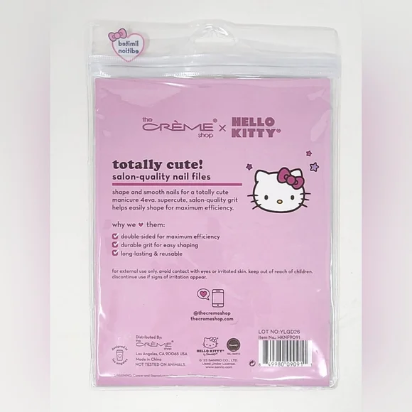 Hello Kitty The Crème Shop Nail Files Set Of 5 Salon Quality Pink Purple Gift - Picture 5 of 5